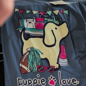 Puppy Love Dog Graphic Tee - Blue